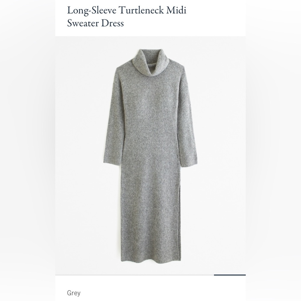 Abercrombie & Fitch Long-Sleeve Turtleneck Midi Sweater Dress